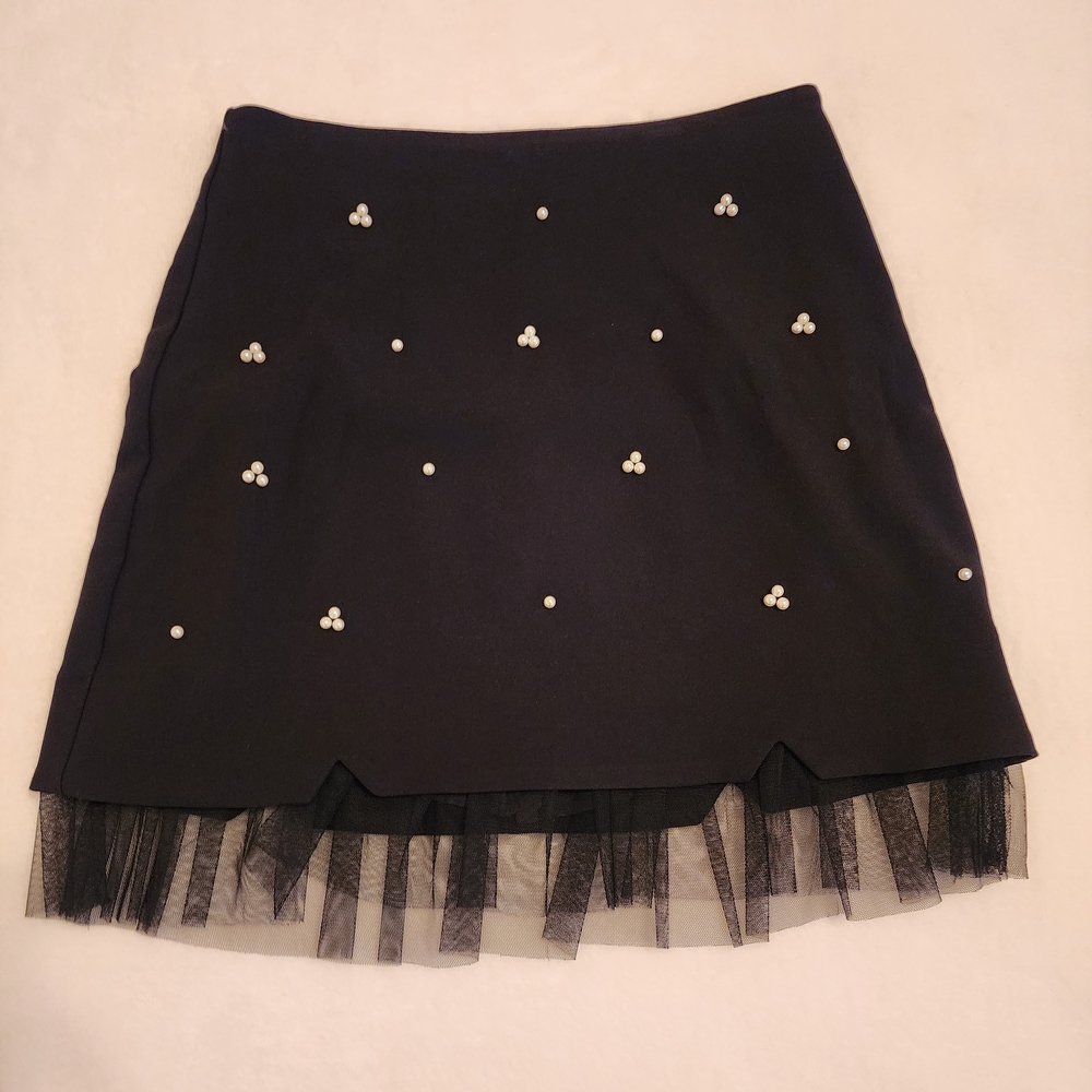 Commense Black Skirt with Pearl Accents - Picture 2 of 4